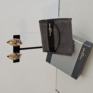 LOUIS FERAUD LEAF GOLD TONE PIERCED EARRING PLUS